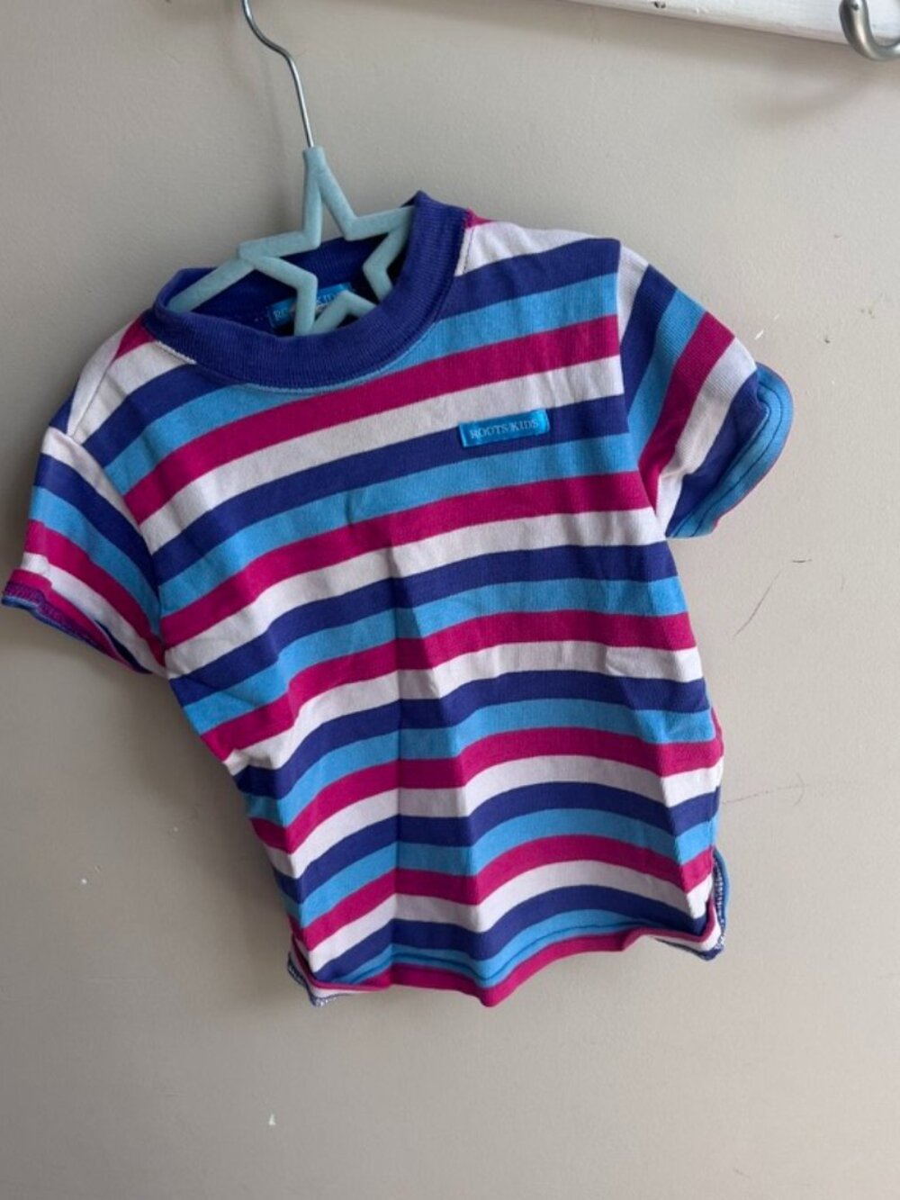 💙🩷💜 Vintage Roots Girls’ Striped T-Shirt – Size 2T 💜🩷💙